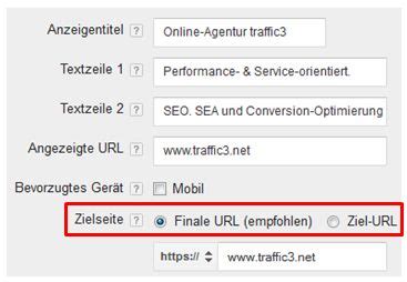 Finale URLs und Tracking.